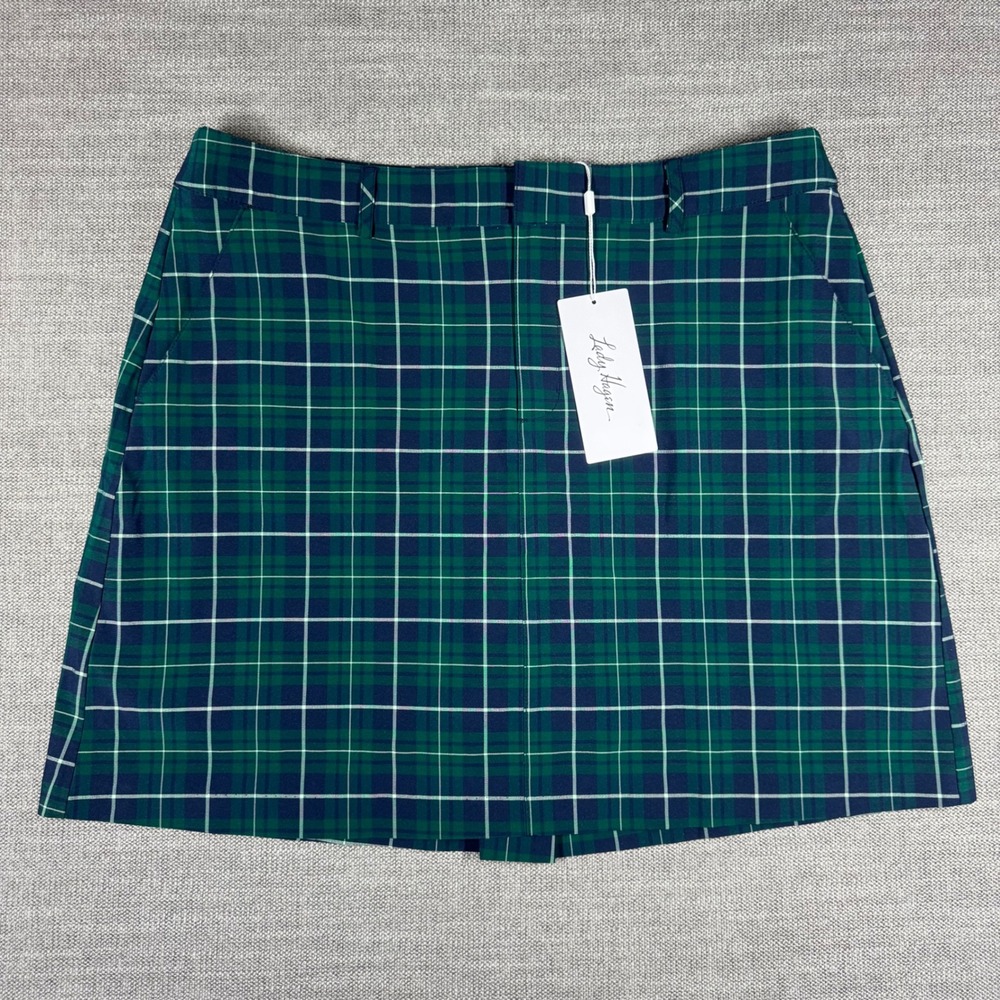Lady Hagen Womens‎ Plaid's Pleat Skort Green Leaderboard Size 12 Scottish Golf